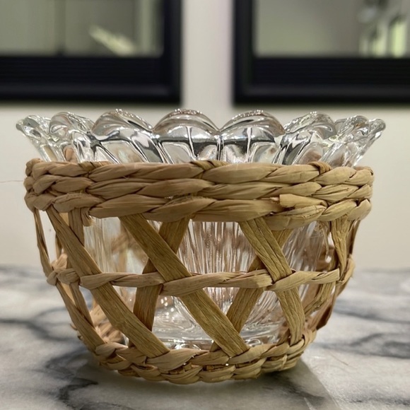 Other - 🌿4 Boho Style Woven Rattan Votives/Dessert Dishes🌿